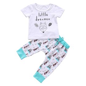 Newborn Baby Clothes Set T-shirt Tops+Pants Little Boys and Girls Outfits (Option: 100cm)