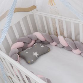 Baby Bed Braided Knot Bumper (Option: Gray pink-1M)